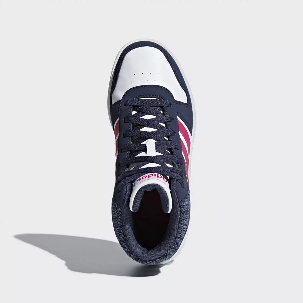 Adidas Hoops 2.0 Mid Tenis Blancos Para Niño (MX-27775)